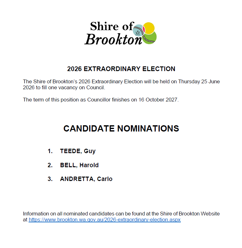 2026 Extraordinary Election - Candidate Nominations
