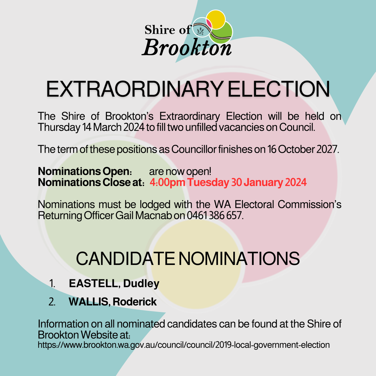 Extraordinary Election - Call for Nominations